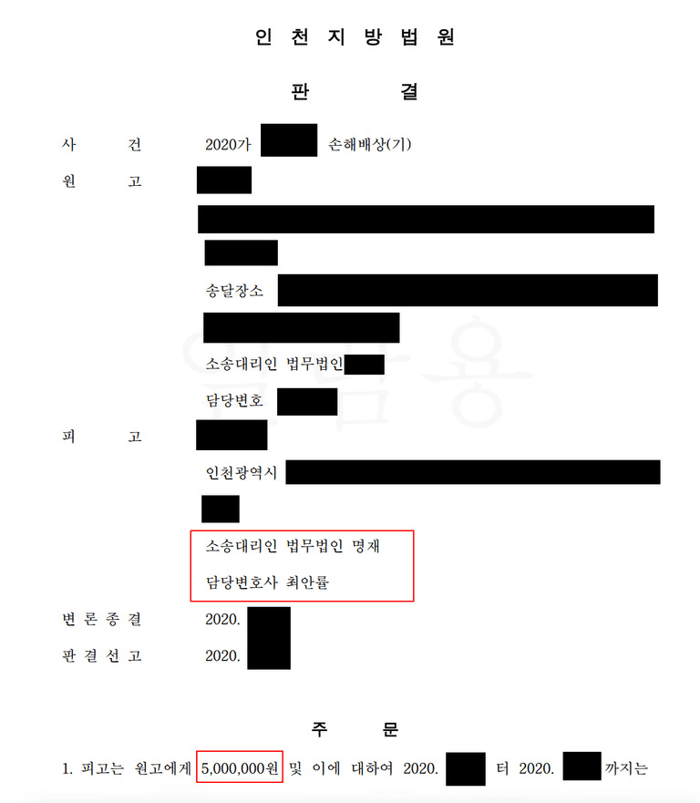 불륜 상간소송 청구한대로 결과가 나오지는 않습니다(소송방어사례)