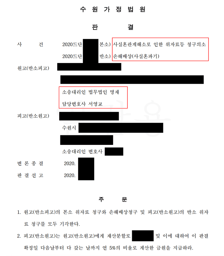 수원가정 사실혼파기 사실혼해소 그리고 재산분할