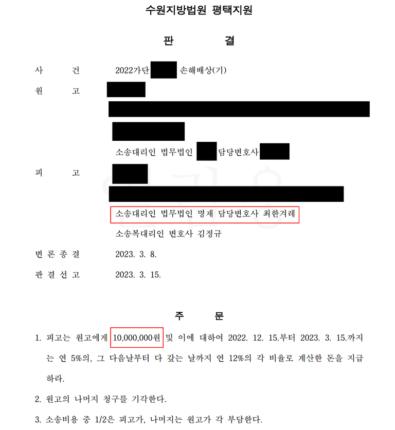 클럽에서 만난 유부녀와의 부적절한 만남으로 위자료 1천만원?