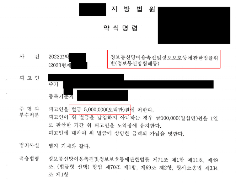 다른 사람의 카카오톡 대화내용을 몰래 캡쳐했다가 처벌받은 사례