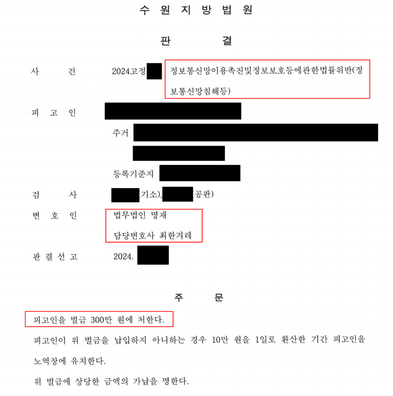 다른 사람의 카카오톡 대화내용을 몰래 캡쳐했다가 처벌받은 사례