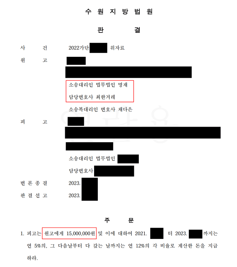 배우자가 기혼자와 외도를 했다면, 상간 맞소송 위자료 액수는?