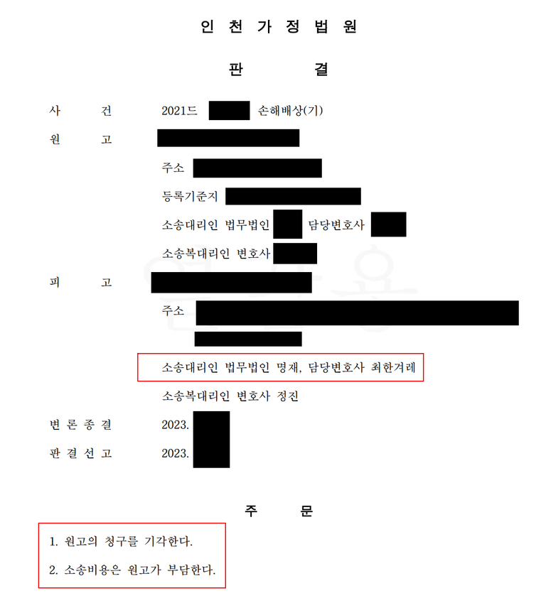 상간소송 피고 입장에서 방어에 성공한 사례!(증거부족?)