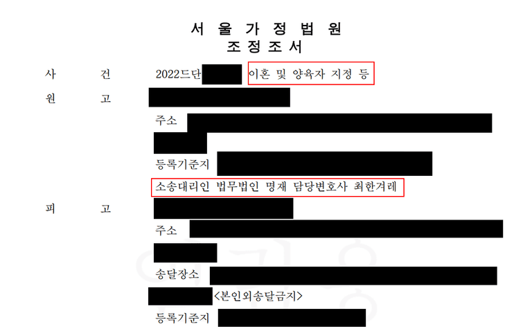 서로를 탓하며 시작된 이혼소송, 마침내 조정에서의 합의한 사례