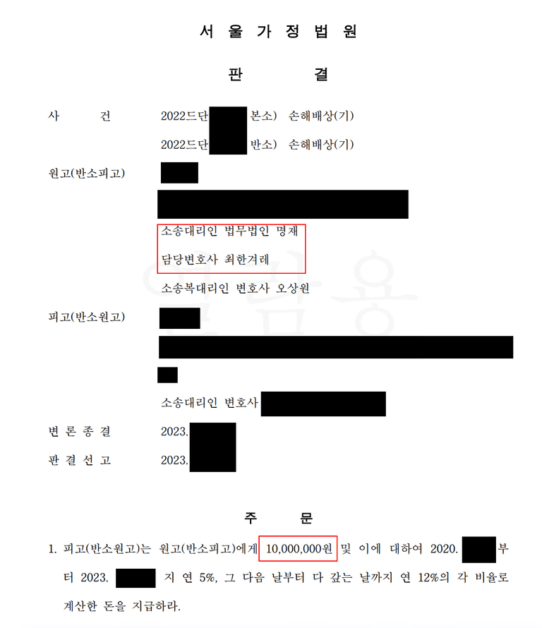 서로의 귀책사유로 파혼(약혼해제)했다며 손해배상을 청구한 사례