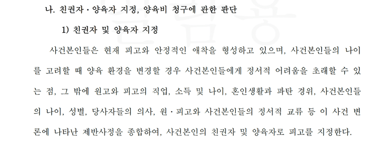 유책배우자의 이혼소송에 대한 반소(친권자 및 양육권자)