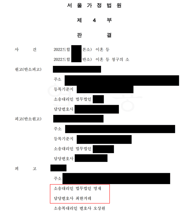 쌍방 유책을 주장하는 이혼소송 그리고 상간 위자료 사례