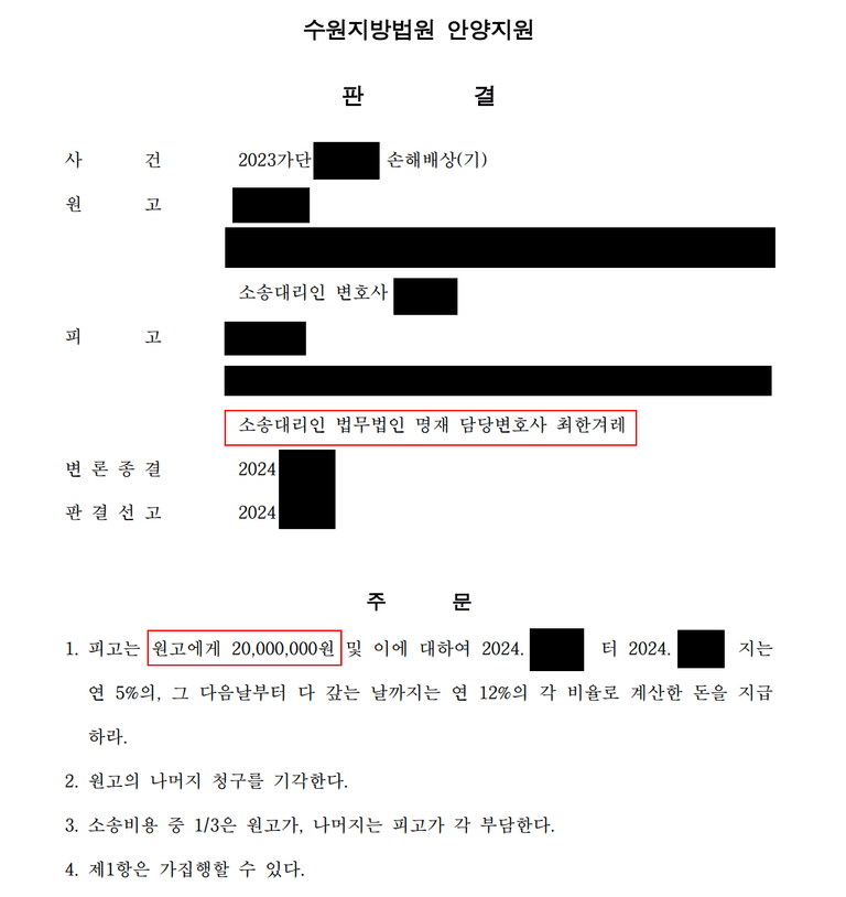 상간녀 위자료 소송 결과와 변호사의 조력 사례