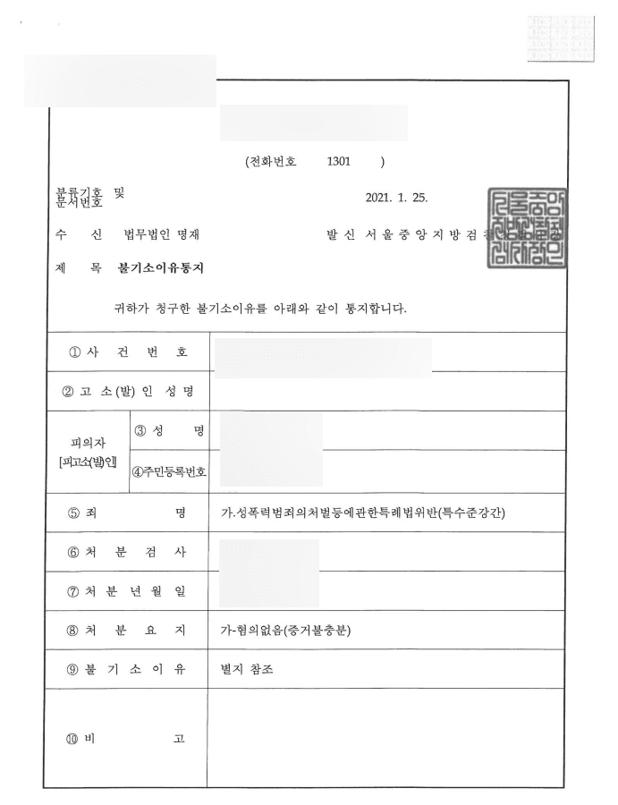 대학교 동기 간 특수준강간 혐의 증거 불충분 불기소 처분